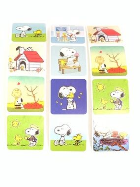 Peanuts Snoopy Mini Stickers - White Background with Colorful Panels